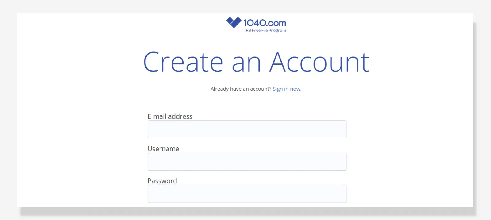 Creating free filing account