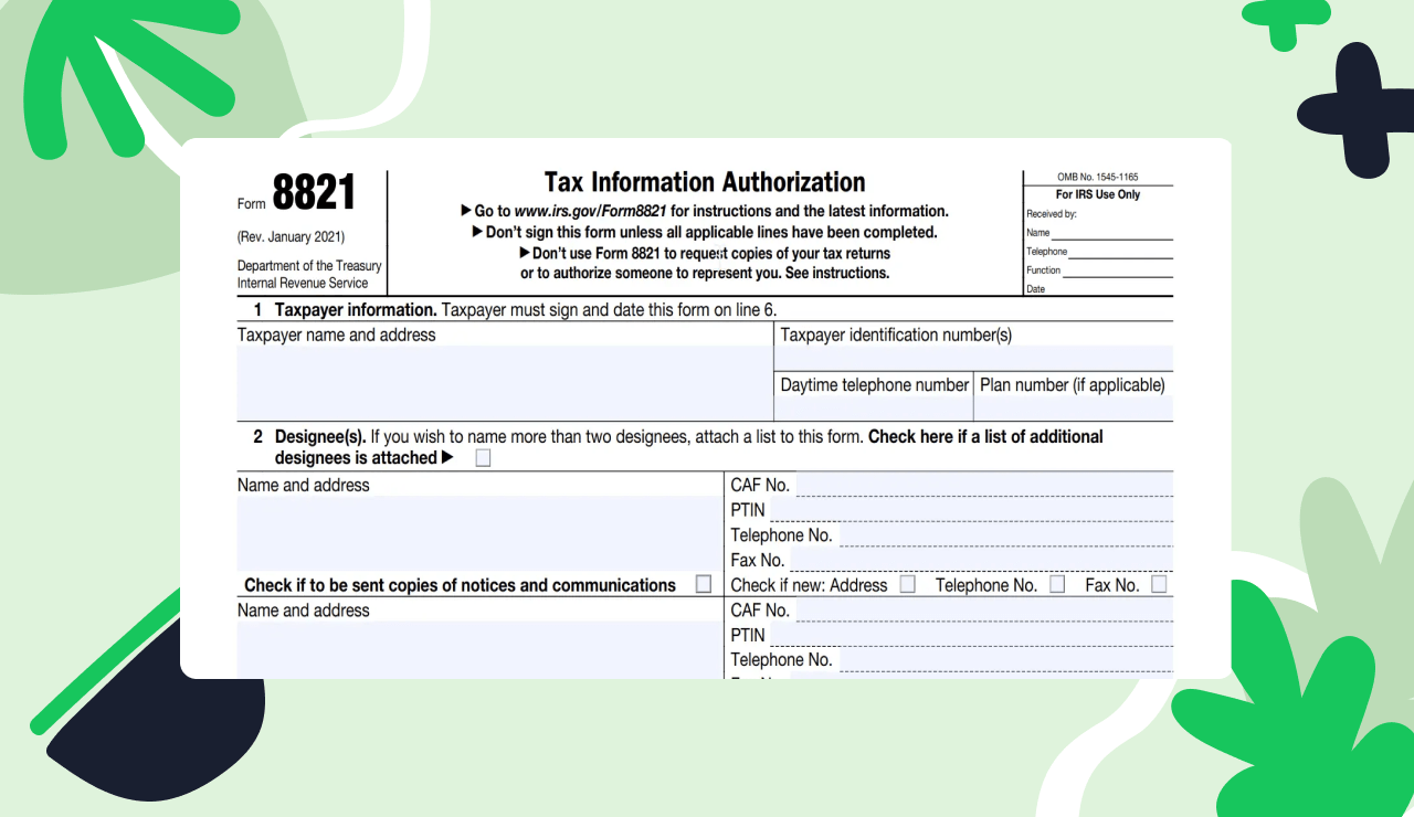 form 8821 purpose and filing thumblain